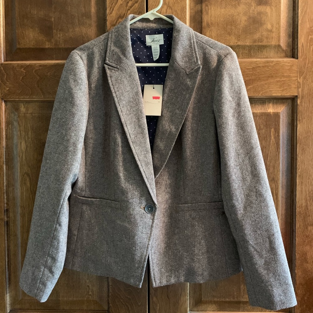 Levi's Brown Wool Tweed Women's Blazer - Size XL